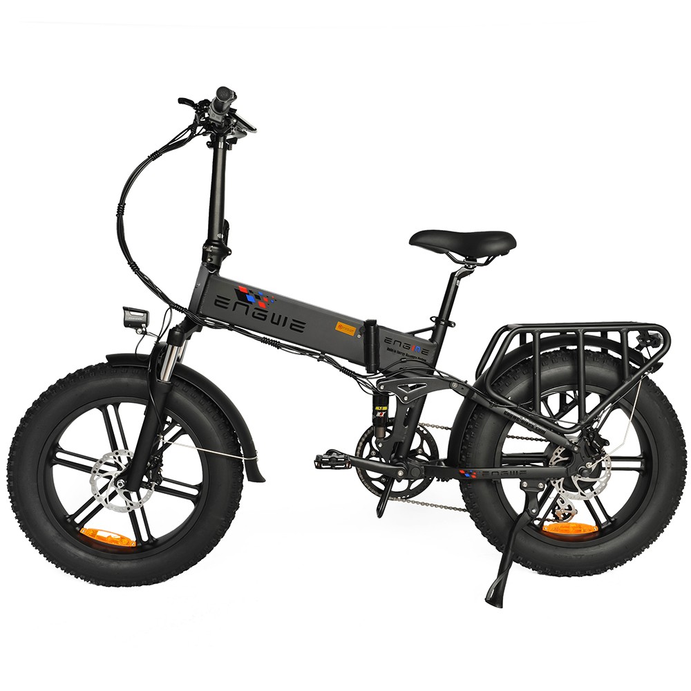 ENGWE ENGINE Pro Folding Electric Bicycle 20*4 inch Fat Tire 750W Brushless Motor 48V 16Ah Battery 45km/h Max Speed up to 120km Range 8 Speed System LCD Smart Display Hydraulic Disc Brakes - Black