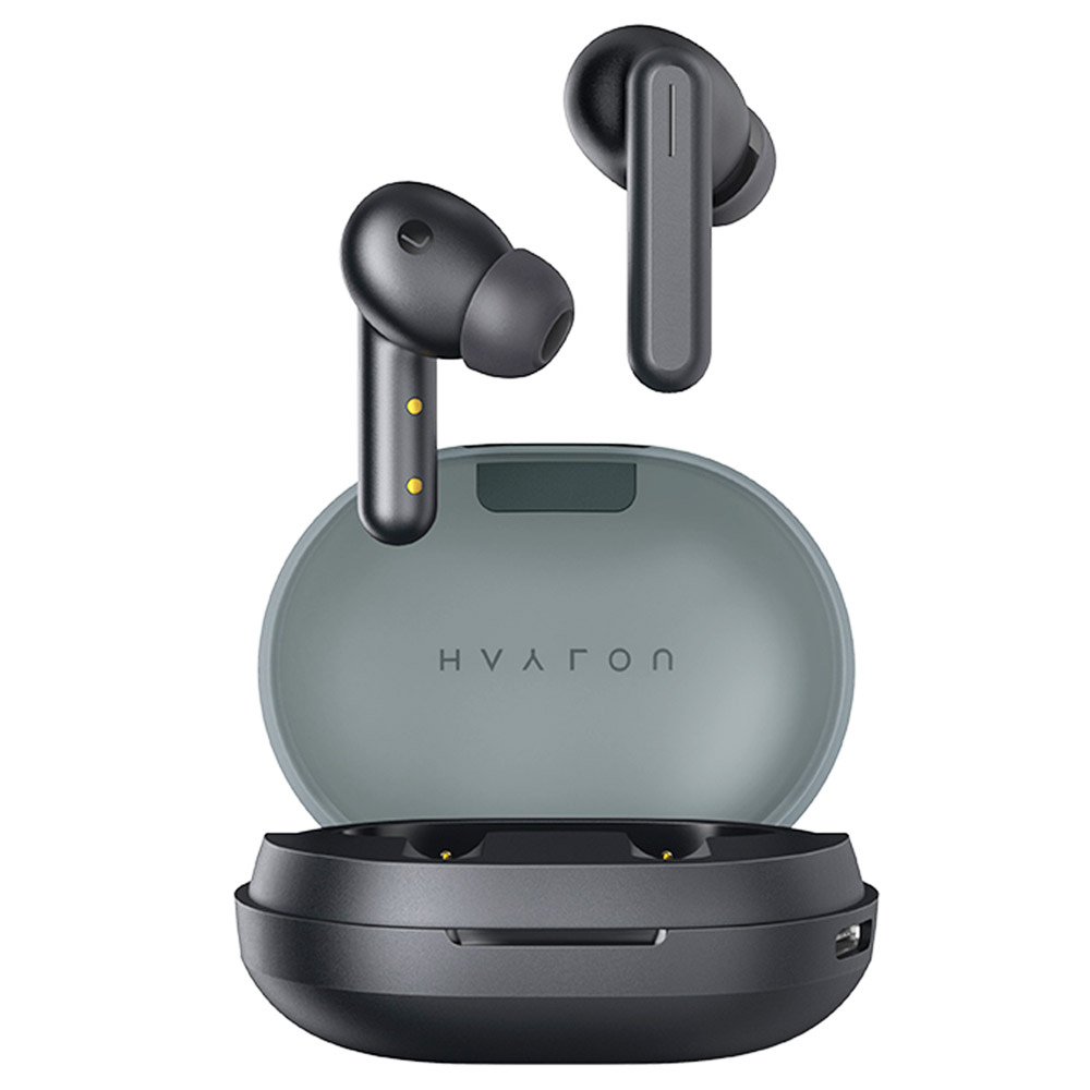 Haylou GT7 draadloze Bluetooth-koptelefoon TWS-oordopjes Ruisonderdrukkende headset Lage latentie - doorschijnend zwart