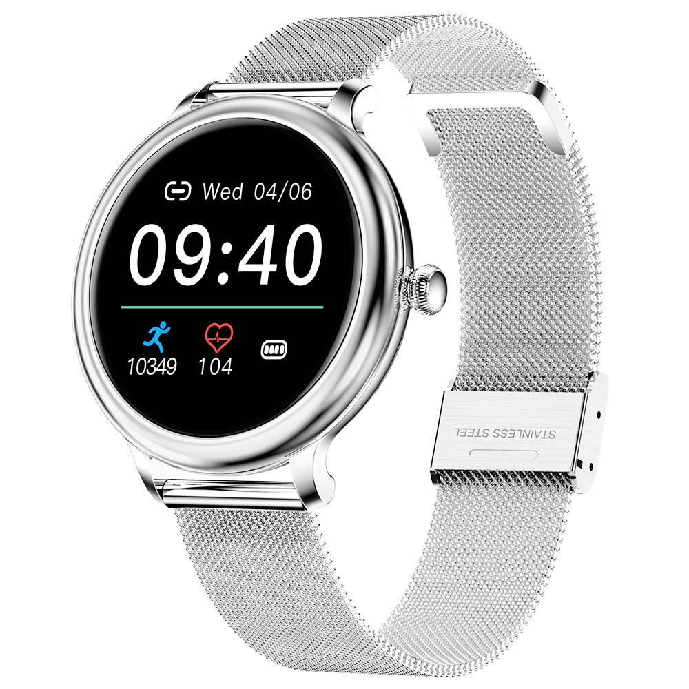 SENBONO NY33 Women Smartwatch Full Touch Screen กีฬานาฬิกา IP68 กันน้ำ Fitness Tracker สำหรับ iOS Android Silver