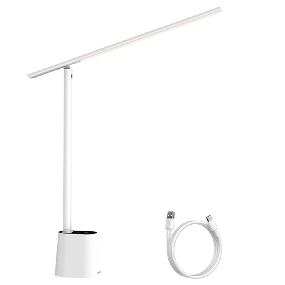 Baseus LED Smart Foldable Desk Lamp with Adaptive Brightness and Eye Protect for Read Study Bedside Office - White