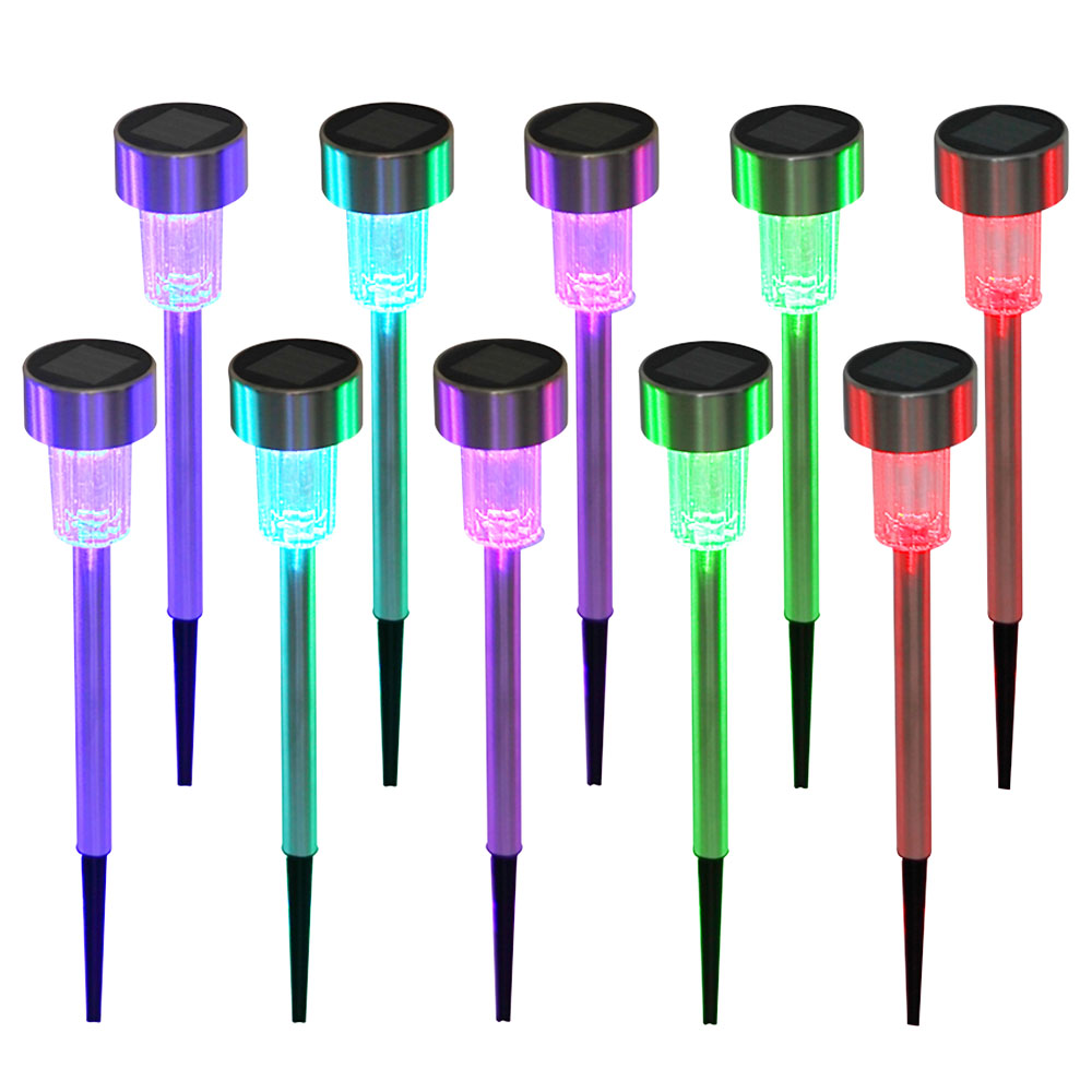 

10pcs 5W High Brightness Solar Power LED Lawn Lamps with Lampshades - Colorful Light