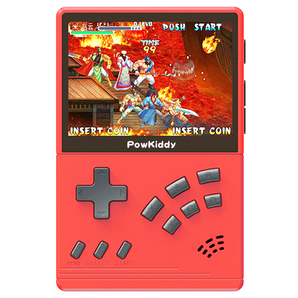 Powkiddy V2 Retro Game Pocket Console 32GB 3.2-calowy ekran 10+ Symulatory 10000+ Gry Prezent dla dzieci - czerwony