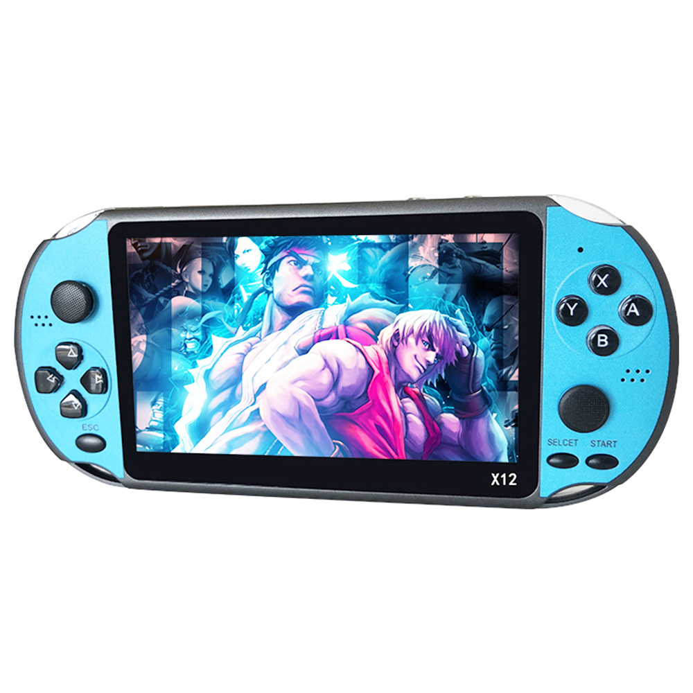 Powkiddy X12 Retro Handheld Game Console 5.1 inch IPS Screen Built-in 8GB Storage - Blue