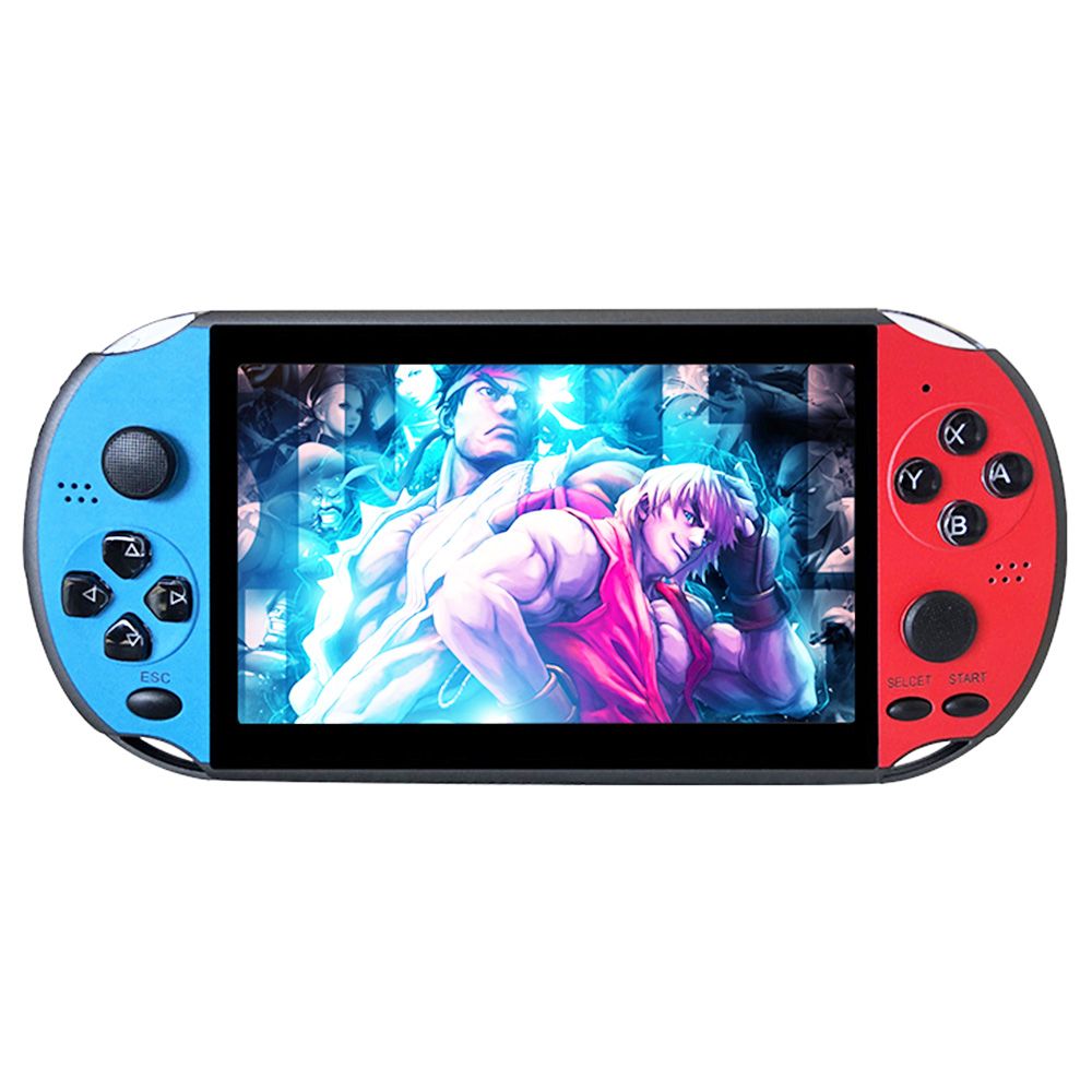 Powkiddy X12 Retro Handheld Game Console 5.1 inch IPS Screen Built-in 8GB Storage - Blue Red