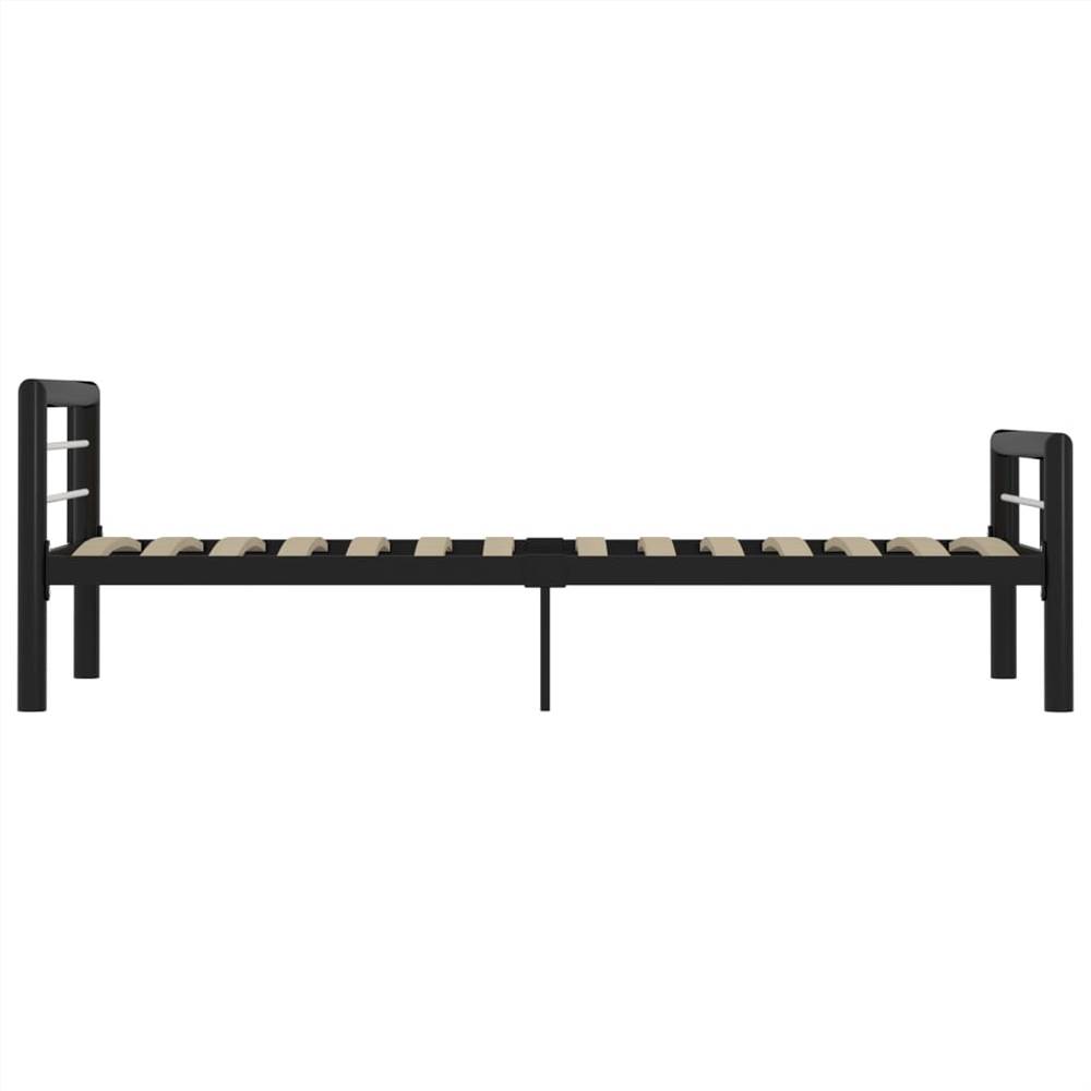 Bed Frame Black and White Metal 90x200 cm