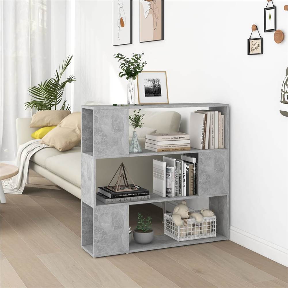 

Book Cabinet Room Divider Concrete Grey 100x24x94 cm