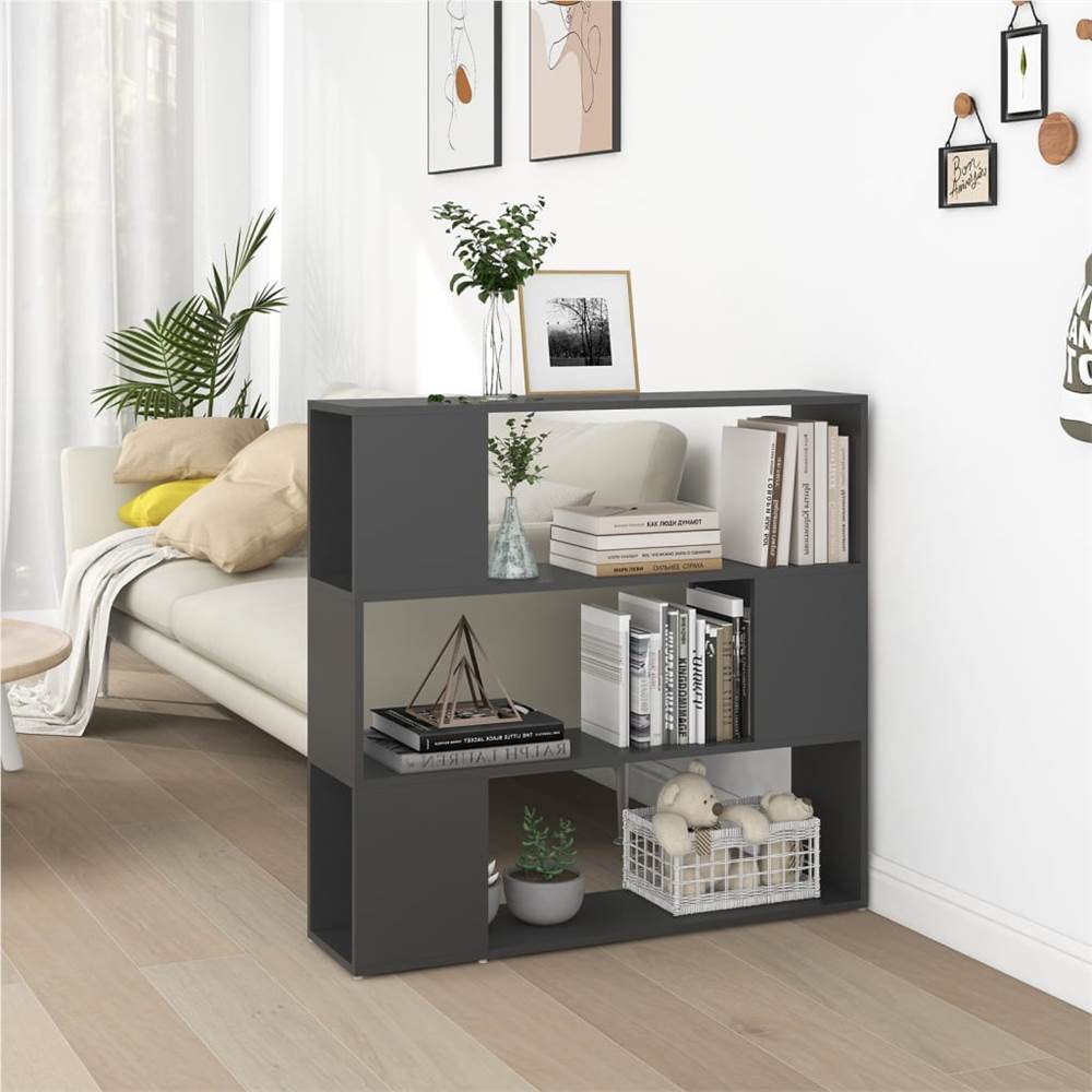 

Book Cabinet Room Divider Grey 100x24x94 cm