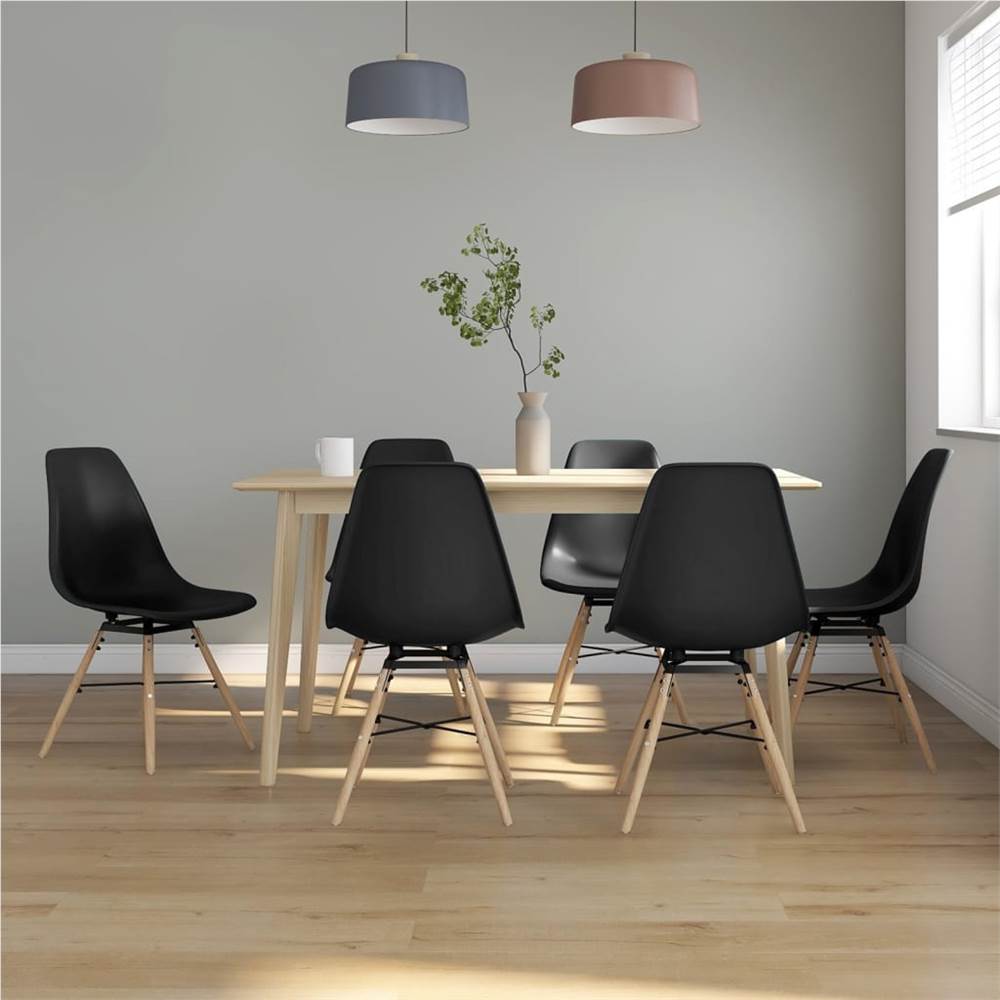 

Dining Chairs 6 pcs Black PP