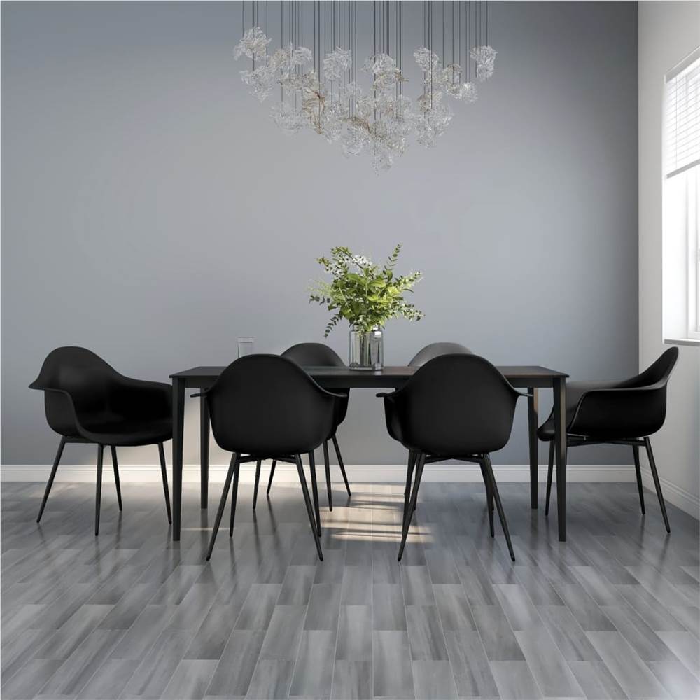 

Dining Chairs 6 pcs Black PP