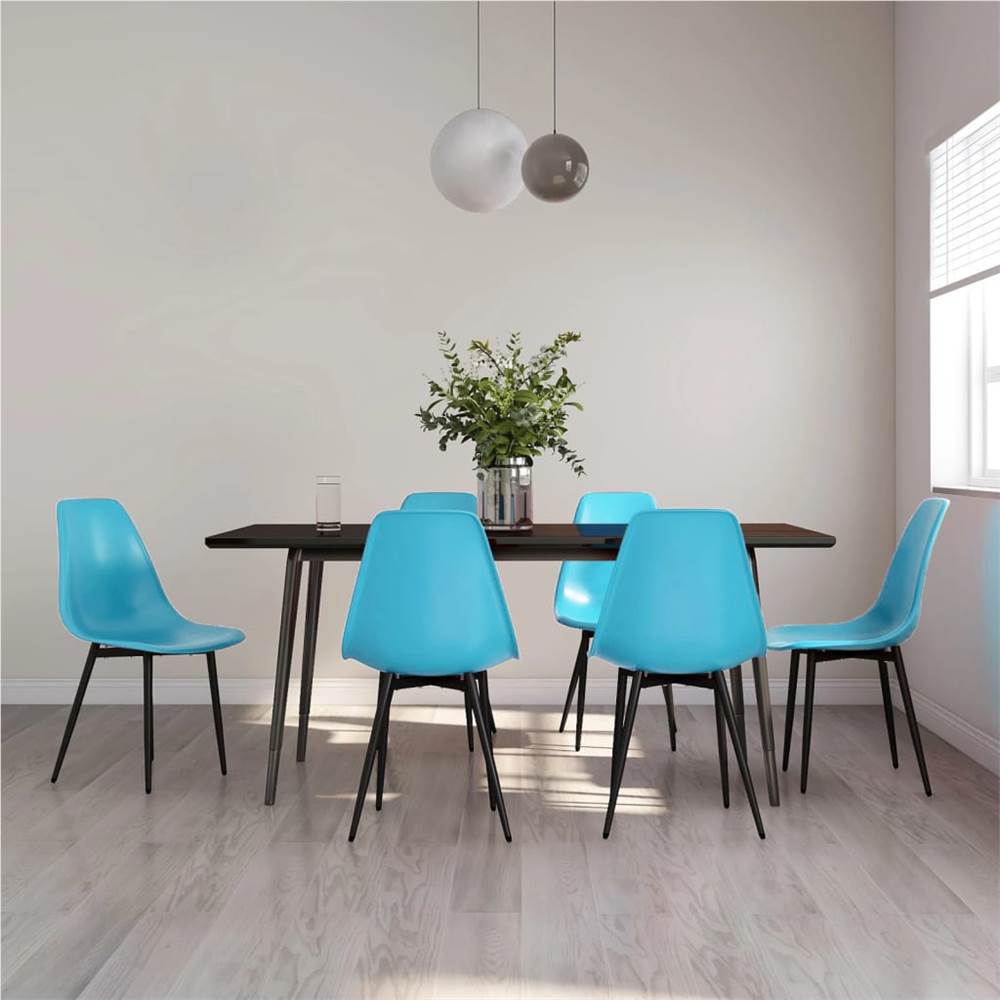 

Dining Chairs 6 pcs Blue PP