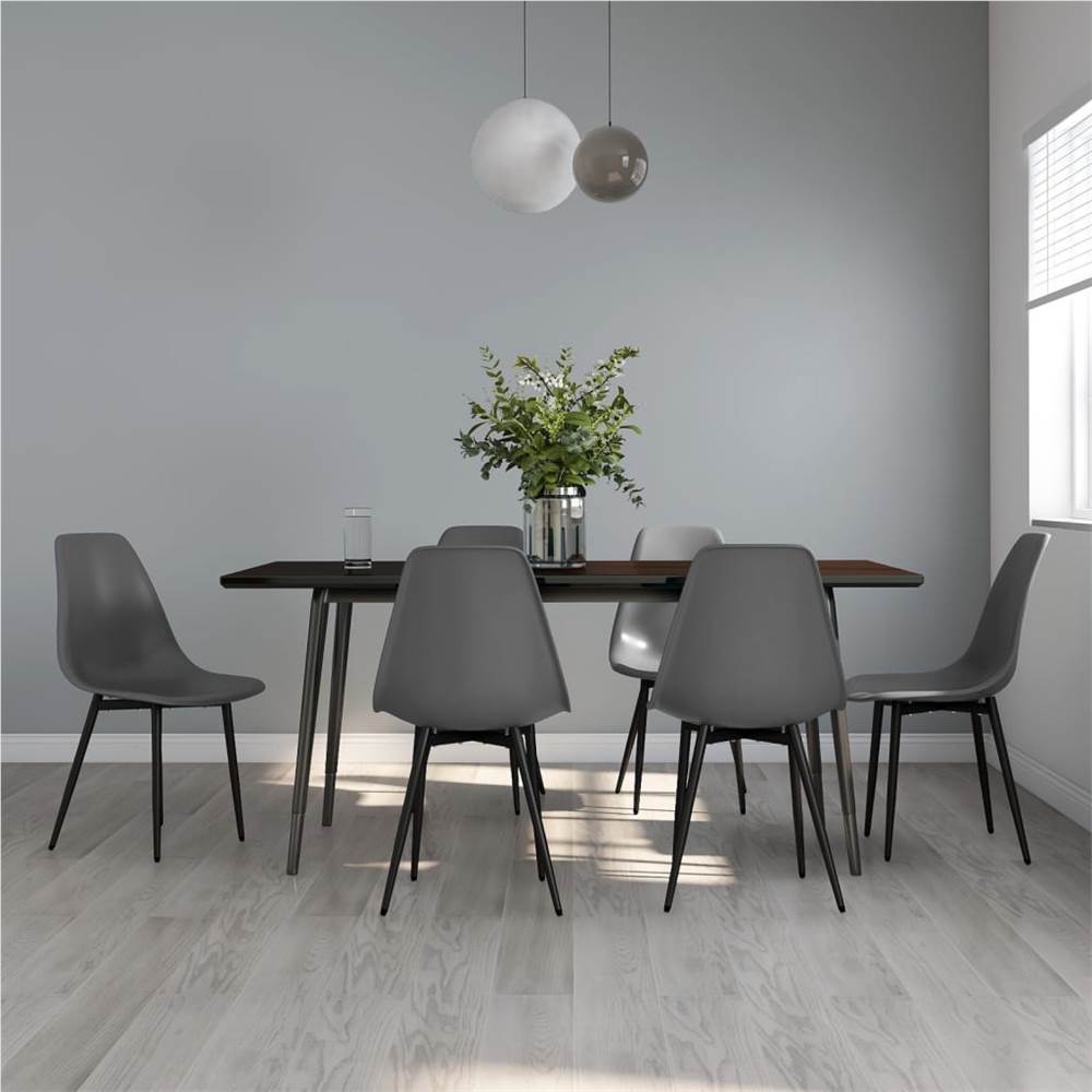 

Dining Chairs 6 pcs Grey PP