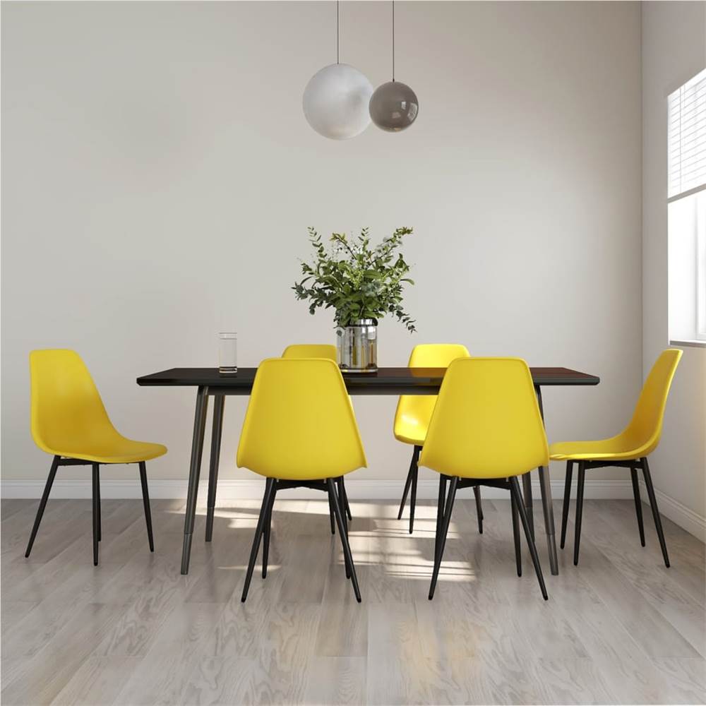 

Dining Chairs 6 pcs Yellow PP