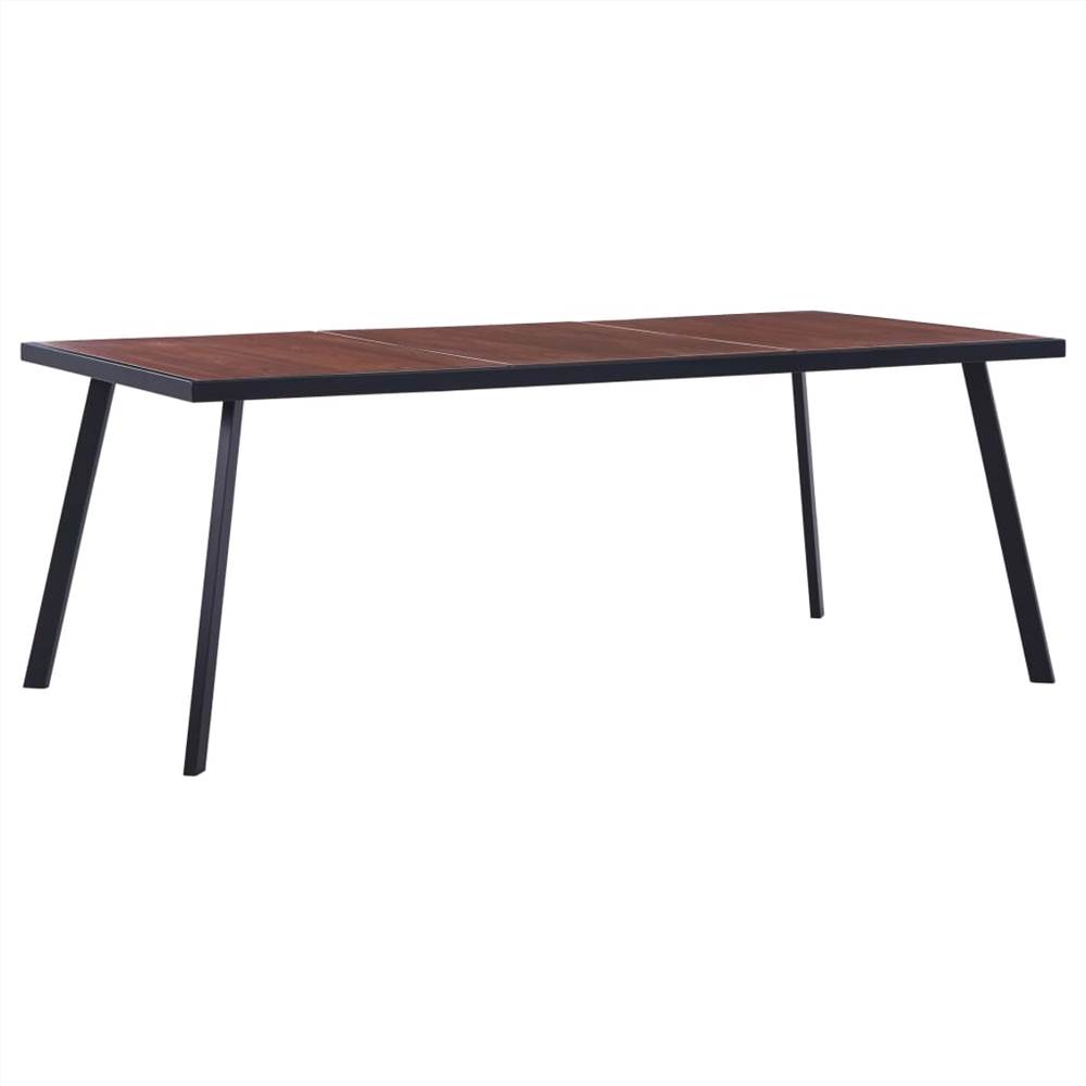 

Dining Table Dark Wood and Black 200x100x75 cm MDF