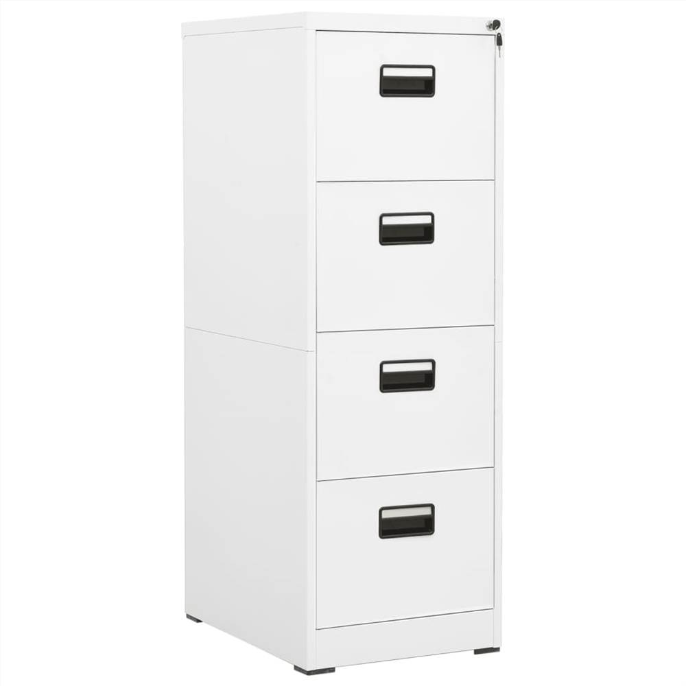 Filing Cabinet White 46x62x133 cm Steel