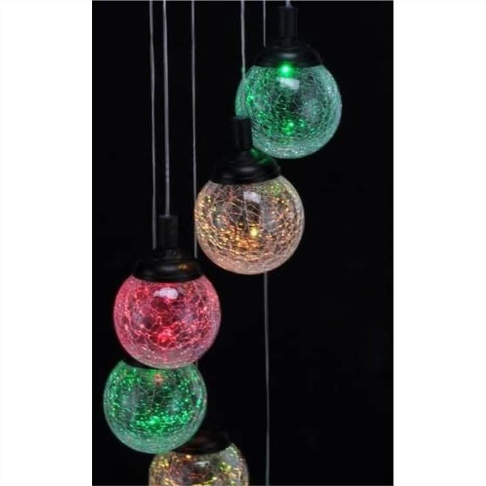HI Solar LED Deco-Light Crackle Glass 6 Bulbs