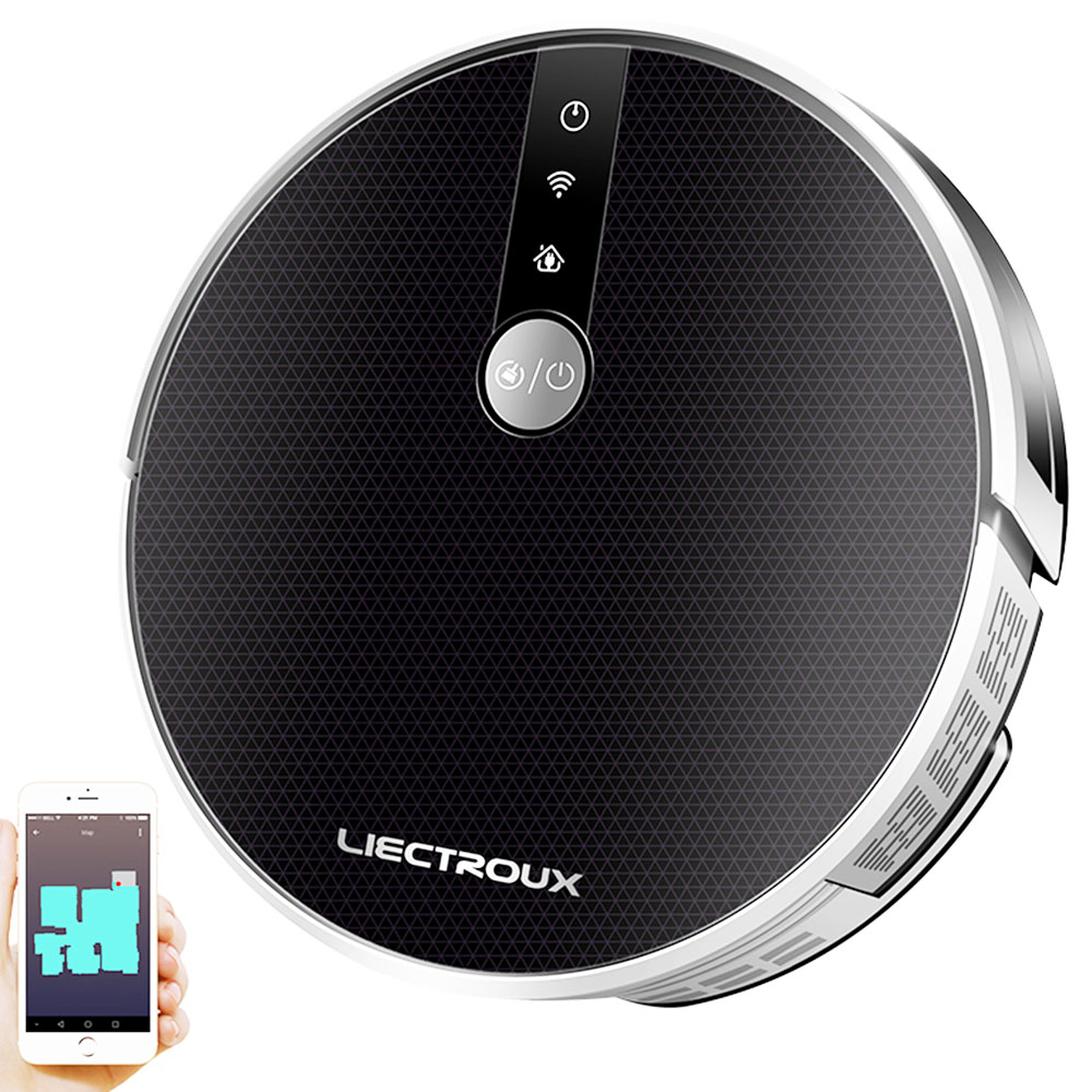 LIECTROUX C30B Robot Vacuum Cleaner 6000Pa Suction with AI Map Navigation 2500mAh Battery Smart Partition Electric Tank Water APP Control - Μαύρο