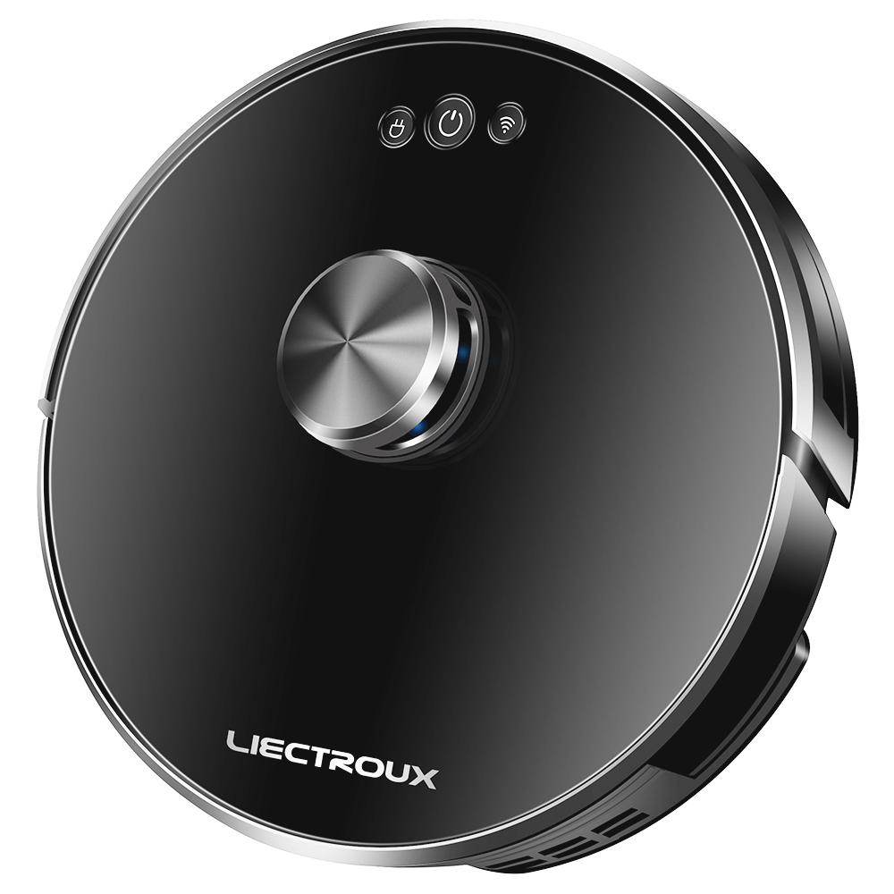 LIECTROUX XR500 Robot Vacuum Cleaner LDS Laser Navigation 6500Pa Suction 2-in-1 Vacuuming and Mopping Y-Shape 3000mAh Battery 280Mins Run Time App Alexa &amp; Google Home Control - Black