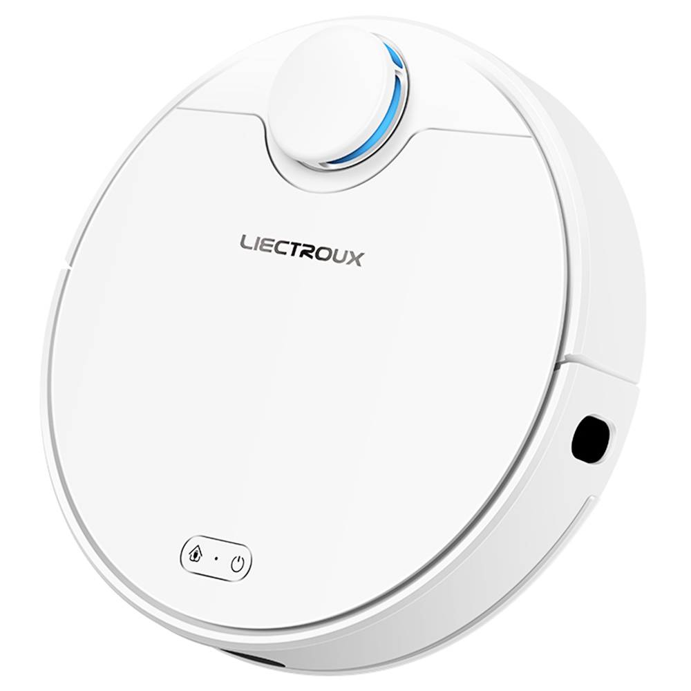 

LIECTROUX ZK901 Robot Vacuum Cleaner 3 In 1 Vacuuming Sweeping and Mopping Laser Navigation 6500Pa Suction 5000mAh Battery Voice Control Breakpoint Resume Clean & Mapping APP Control - White