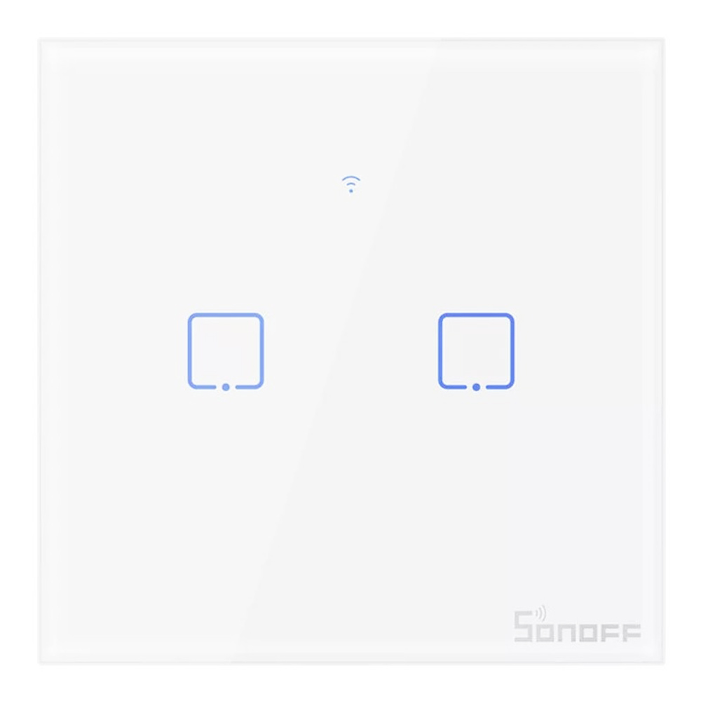 SONOFF T1EU2C-TX Interrupteur mural WiFi intelligent 2 gang Google Home/Alexa