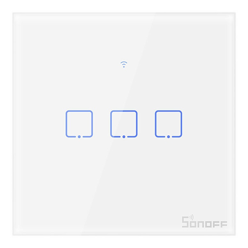 SONOFF T1EU3C-TX Interrupteur mural WiFi intelligent 3 gang Google Home/Alexa