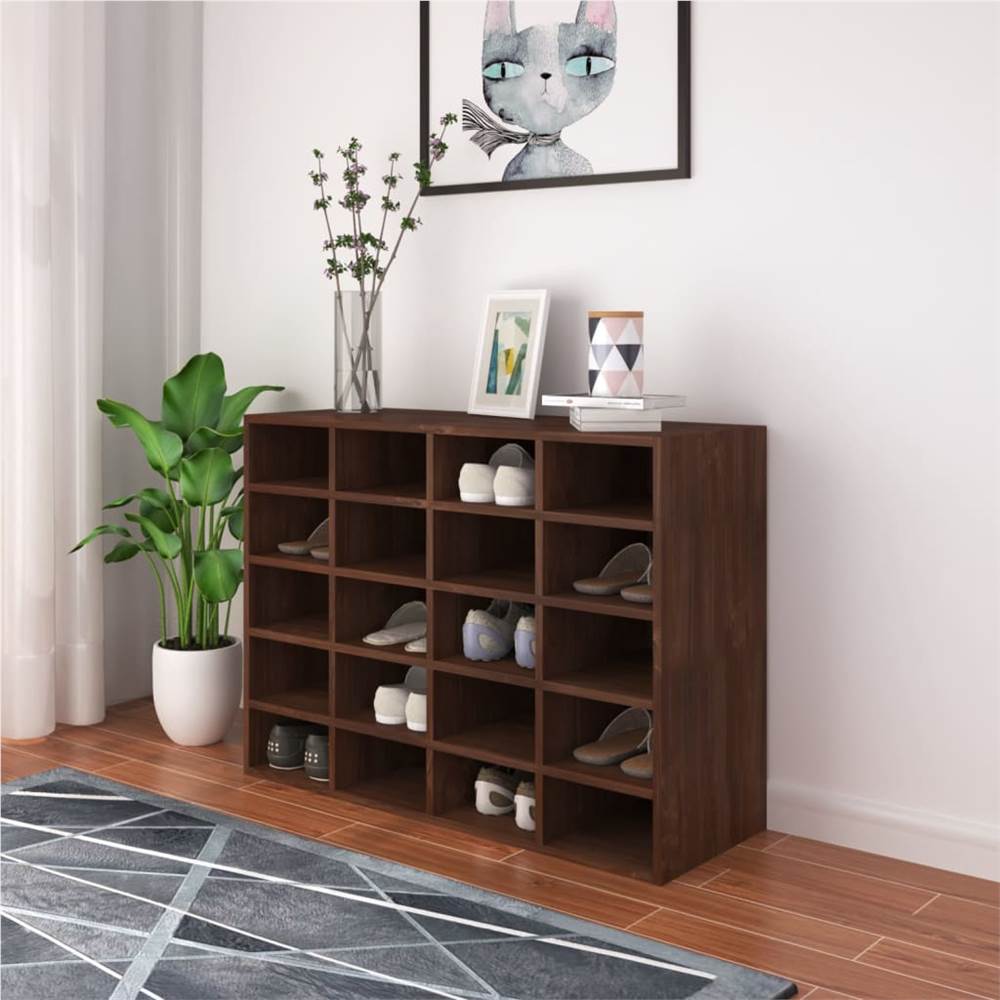 

Shoe Rack Chipboard 92x30x67.5 cm Brown Oak