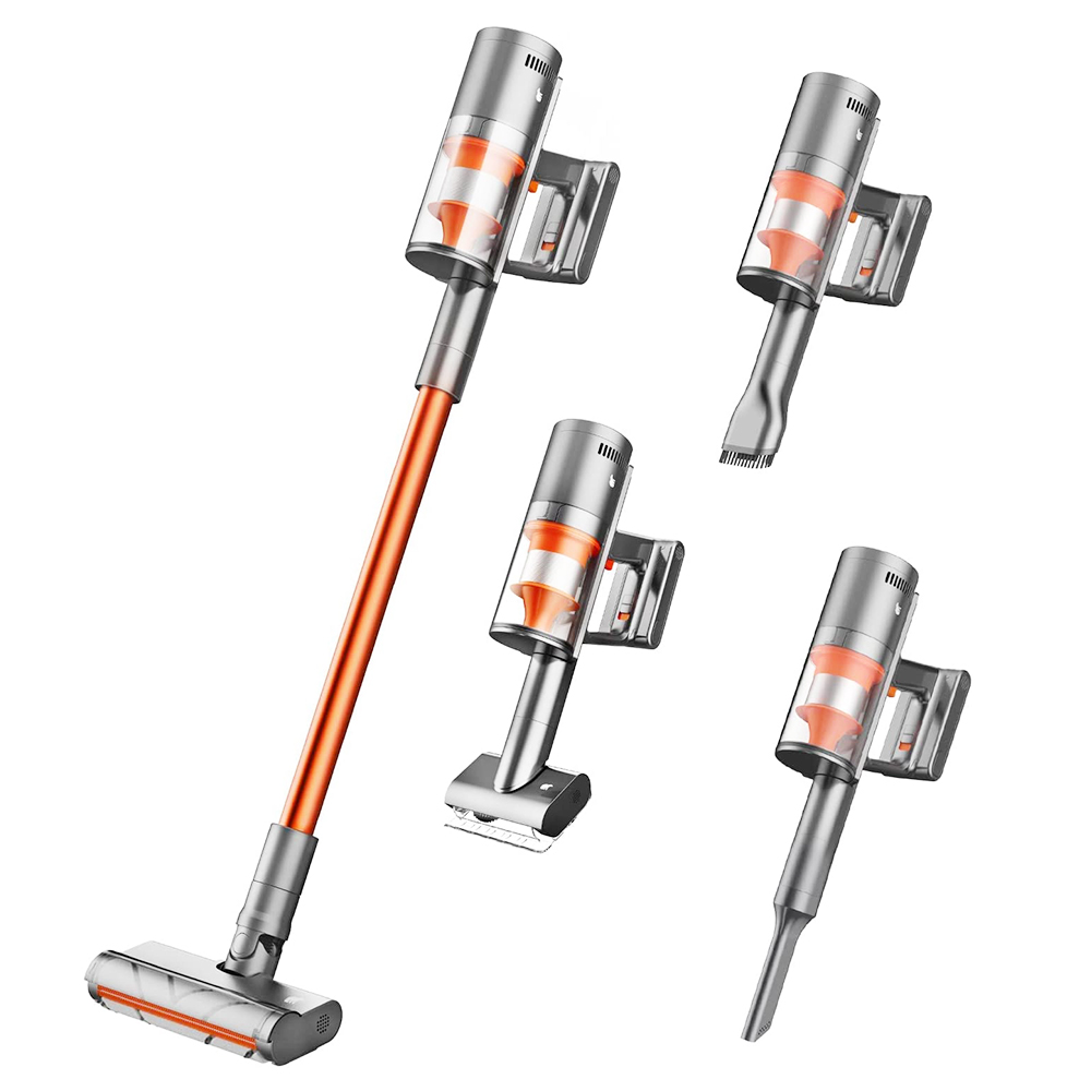 Shunzao Z11 Max Cordless Vacuum Cleaner 26000Pa 150AW Suction Power 125000RPM 2500mAh Battery 60Mins Runtime Five-Layer Filtration System Anti-Winding Floor Brush Real-Time Display - Orange