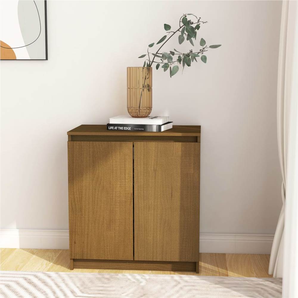 Side Cabinet Honey Brown 60x36x65 cm Solid Pinewood