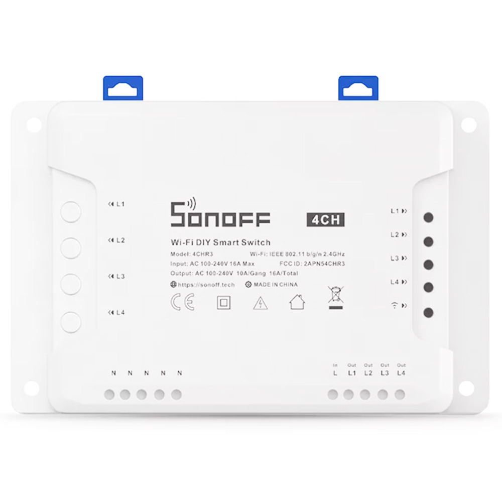 Sonoff 4CH R3 4 Gang WiFi Smart Switch 3 Working Mode Inter lock Inching Self-Locking Smart Home DIY Switch Via Ewelink