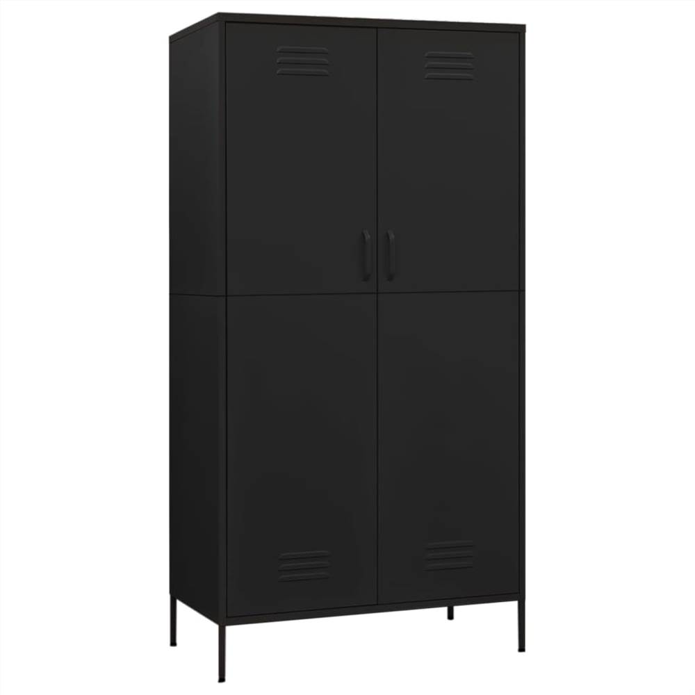 Wardrobe Black 90x50x180 Cm Steel 7 Wardrobe Black 90x50x180 cm Steel