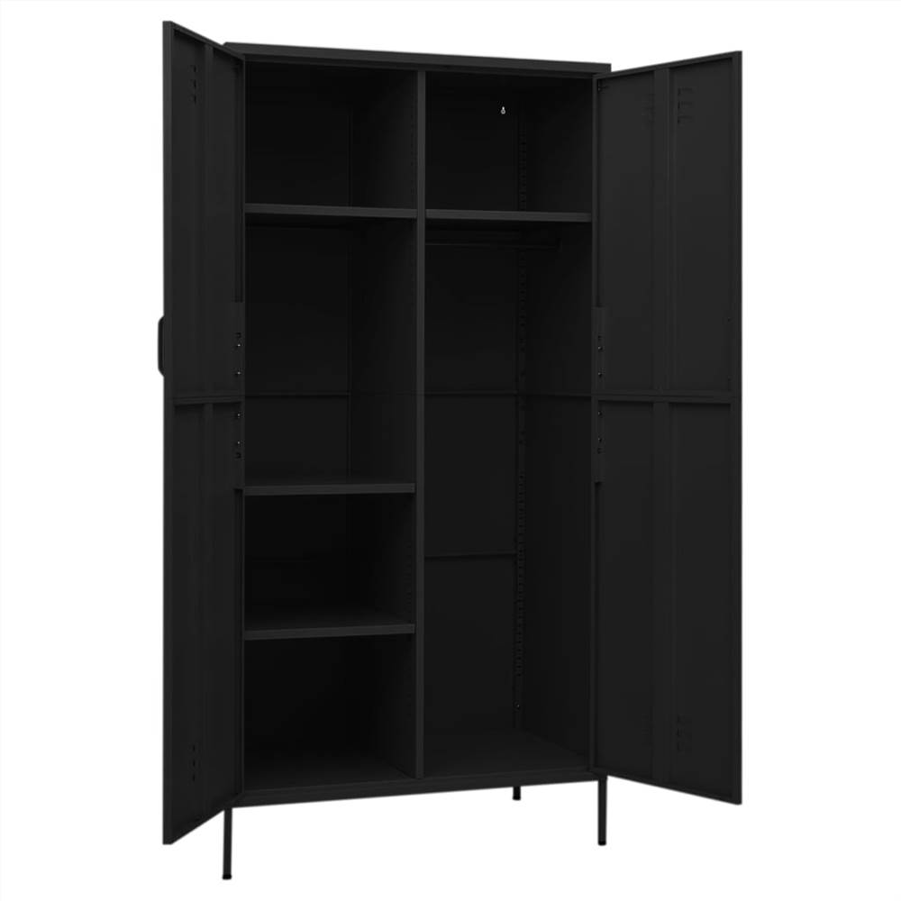 Wardrobe Black 90x50x180 Cm Steel 12 Wardrobe Black 90x50x180 cm Steel