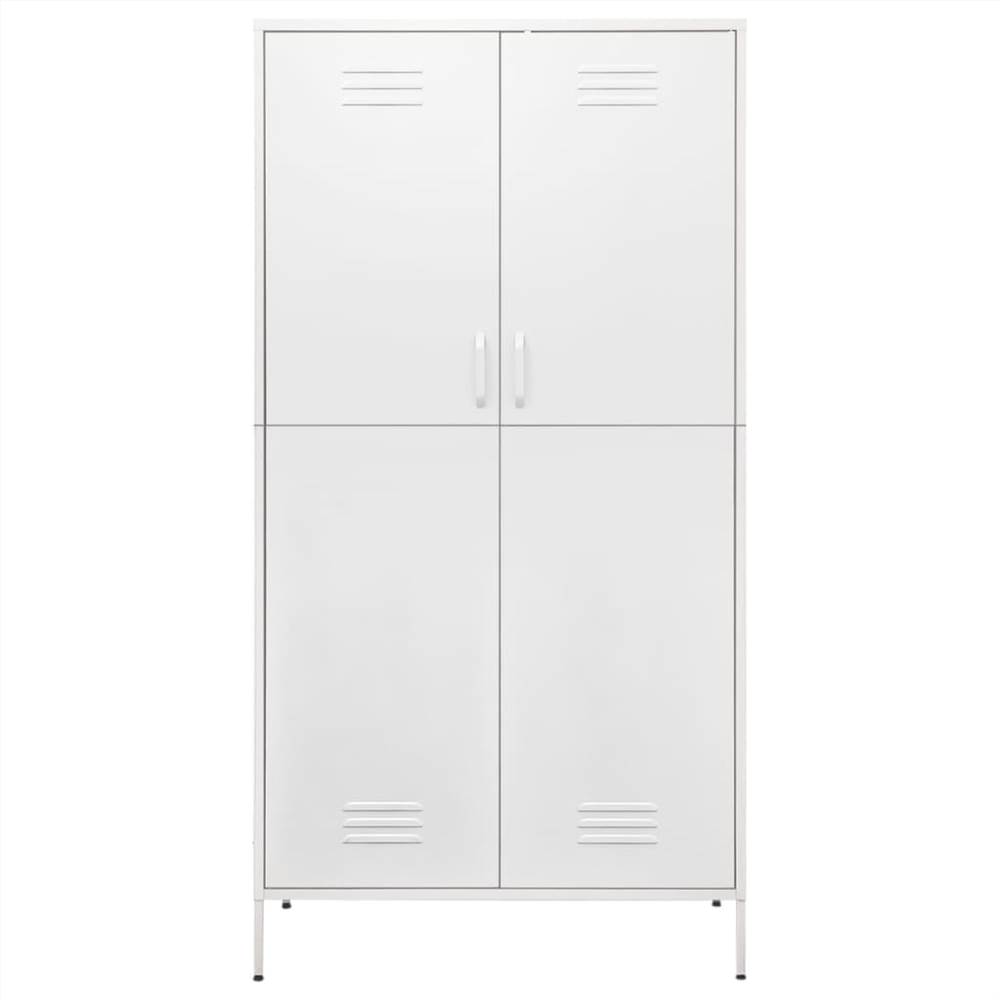 Wardrobe White 90x50x180 cm Steel