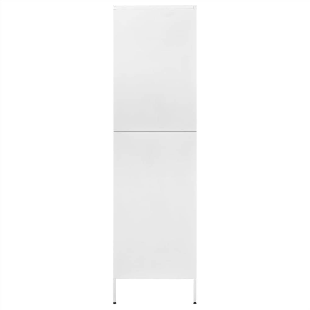 Wardrobe White 90x50x180 cm Steel