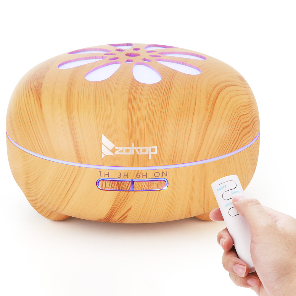 

ZOKOP 2135YK 500ml Essential Oil Diffuser Cool Mist Humidifier Fragrance Vaporizer with 7 Colors Ambient Light
