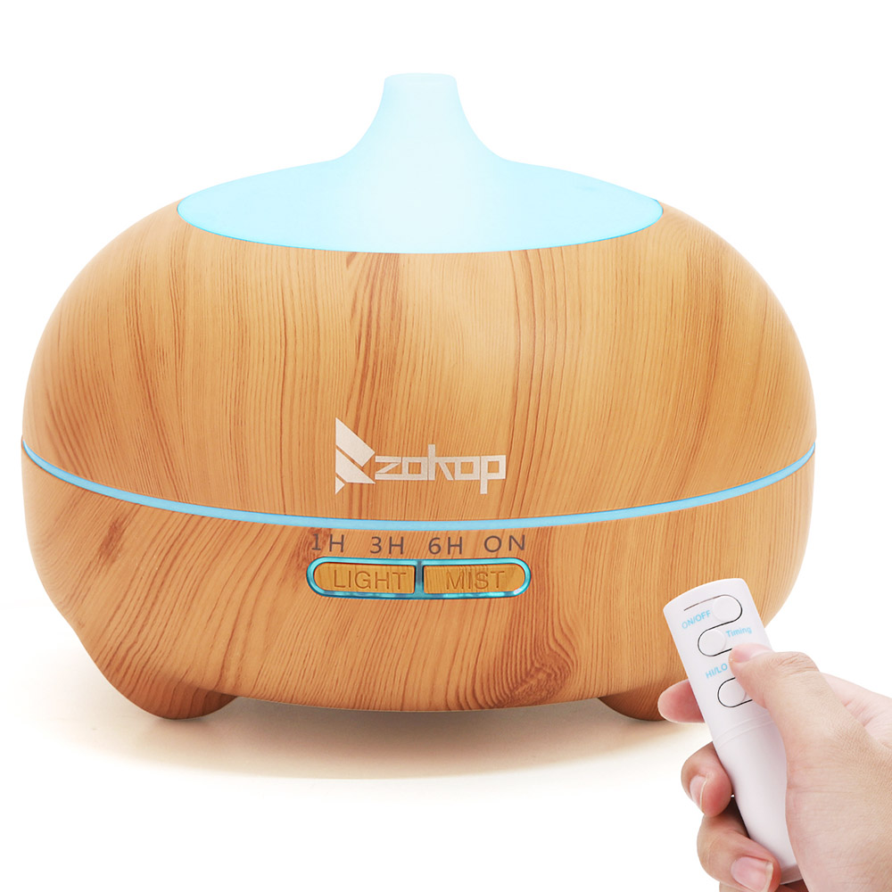 

ZOKOP 2141YK 550ML Essential Oil Diffuser Cool Mist Humidifier Fragrance Vaporizer with 7 Colors Ambient Light