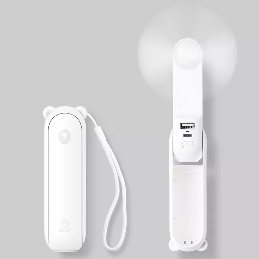 Piccolo ventilatore portatile ricaricabile USB (bianco)