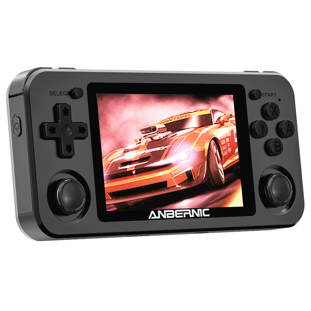 ANBERNIC RG351M  64GB Pocket Game Console, Alluminum Alloy Shell, 3.5&#39;&#39; IPS Screen, Open Source Linux System, Compatible with PS1, NES, NDS, N64, DC, PSP, CPS1, CPS2, FBA, NEOGEO, POCKET, GBA, GBC, GB, SFC, FC - Black