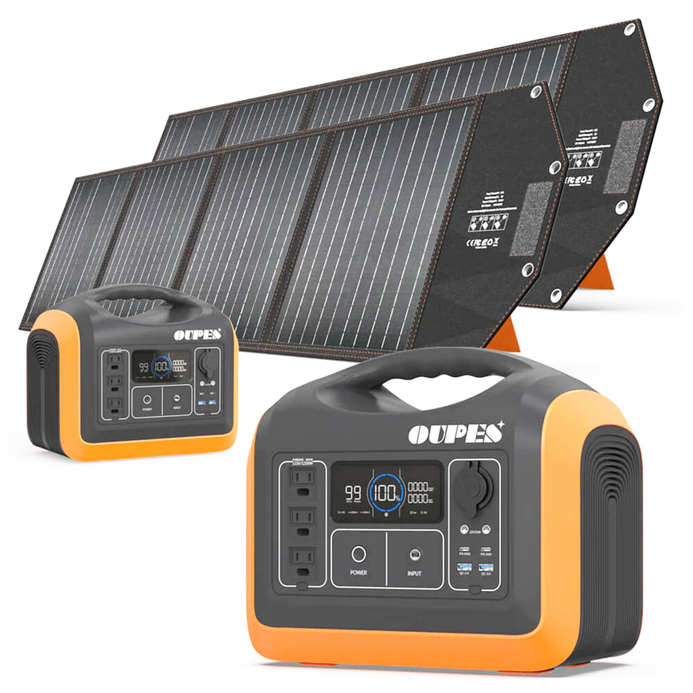 OUPES 1200W Solar Generator Home Kit with 100W Solar Panel