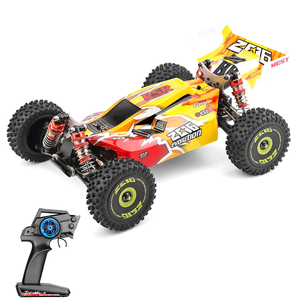 Wltoys 144010 1/14 2.4G 4WD High Speed ​​Racing Brushless RC-Fahrzeugmodelle 75 km/h mit 2 Batterien