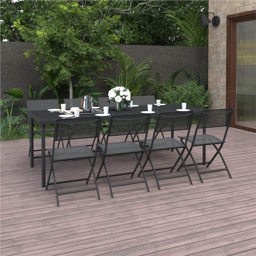 

9 Piece Outdoor Dining Set Steel