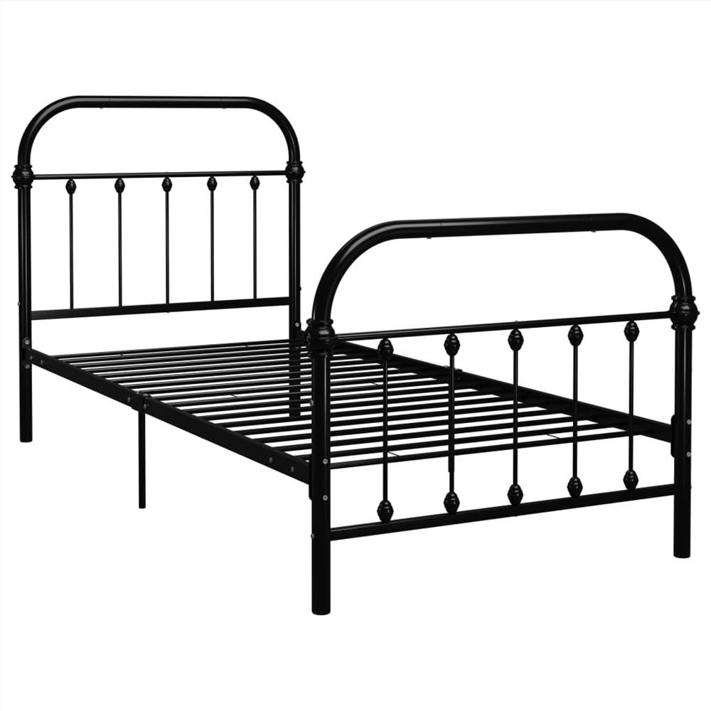 Bed Frame Black Metal 90x200 cm