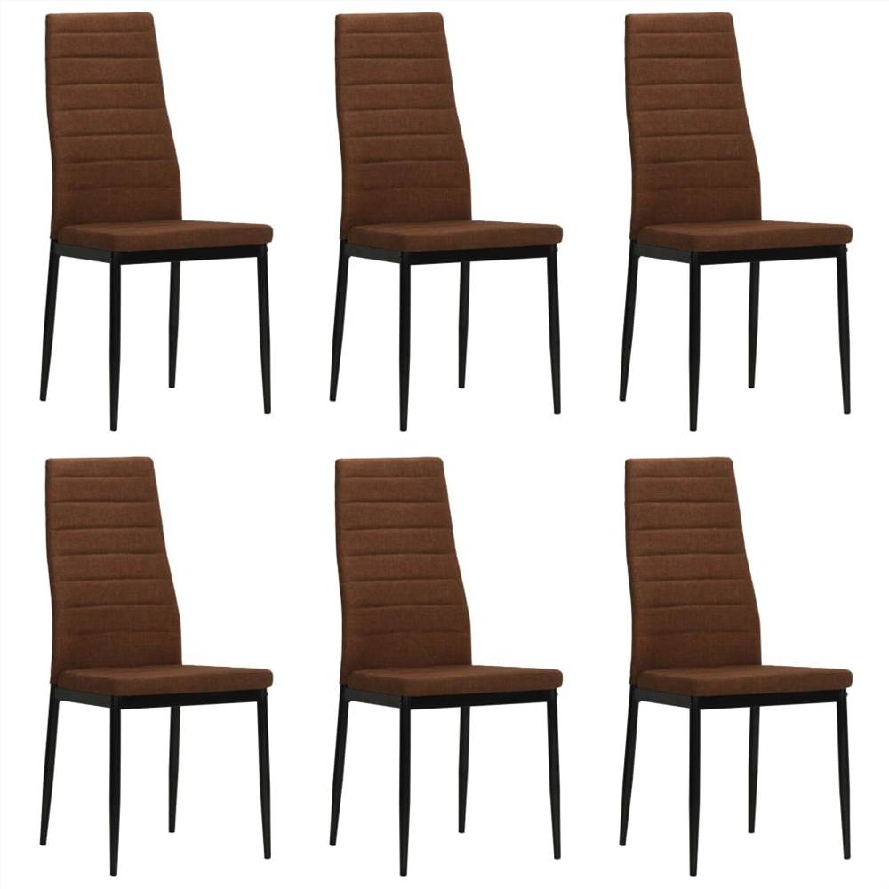 

Dining Chairs 6 pcs Brown Fabric