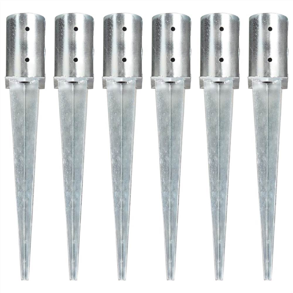 

Ground Spikes 6 pcs Silver 8x61 cm Galvanised Steel