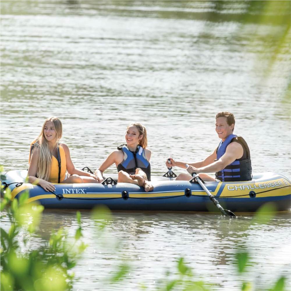 Intex Challenger 3 Set Inflatable Boat with Oars and Pump 68370NP