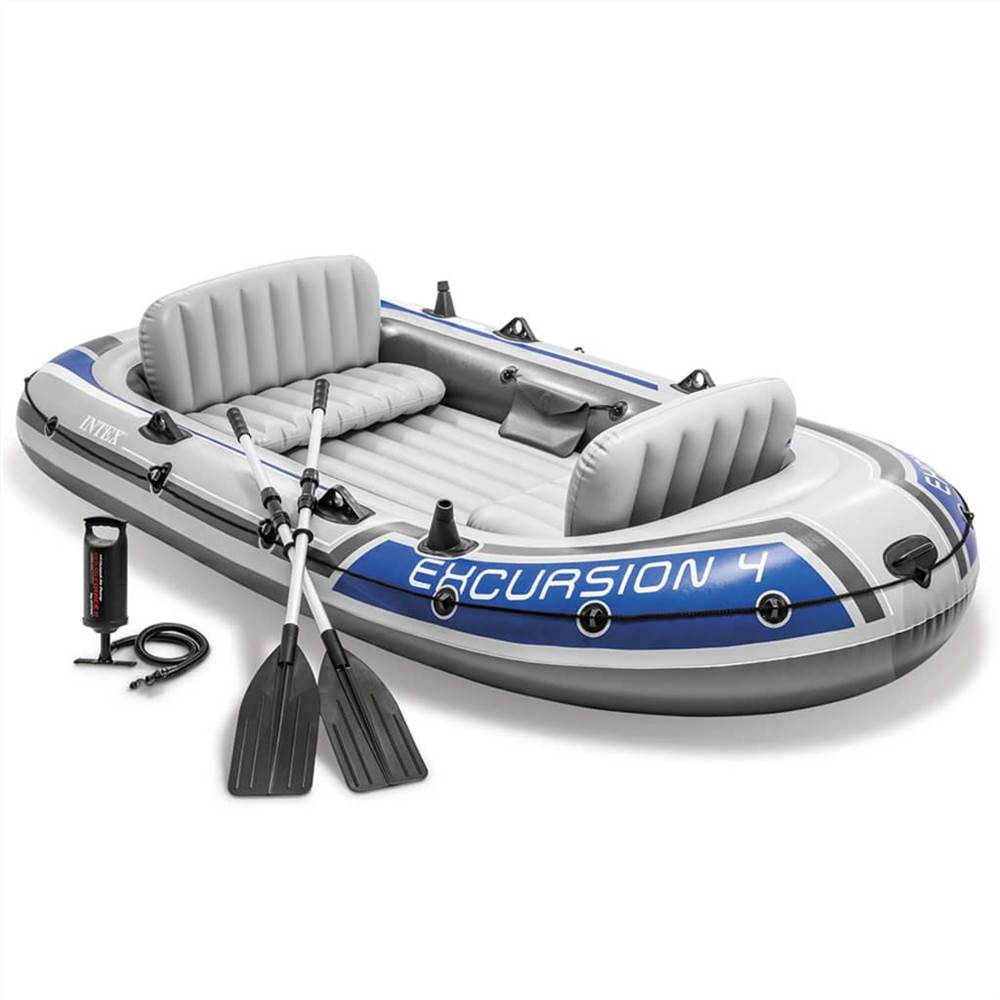 Intex Excursion 4 Set Inflatable Boat with Oars and Pump 68324NP