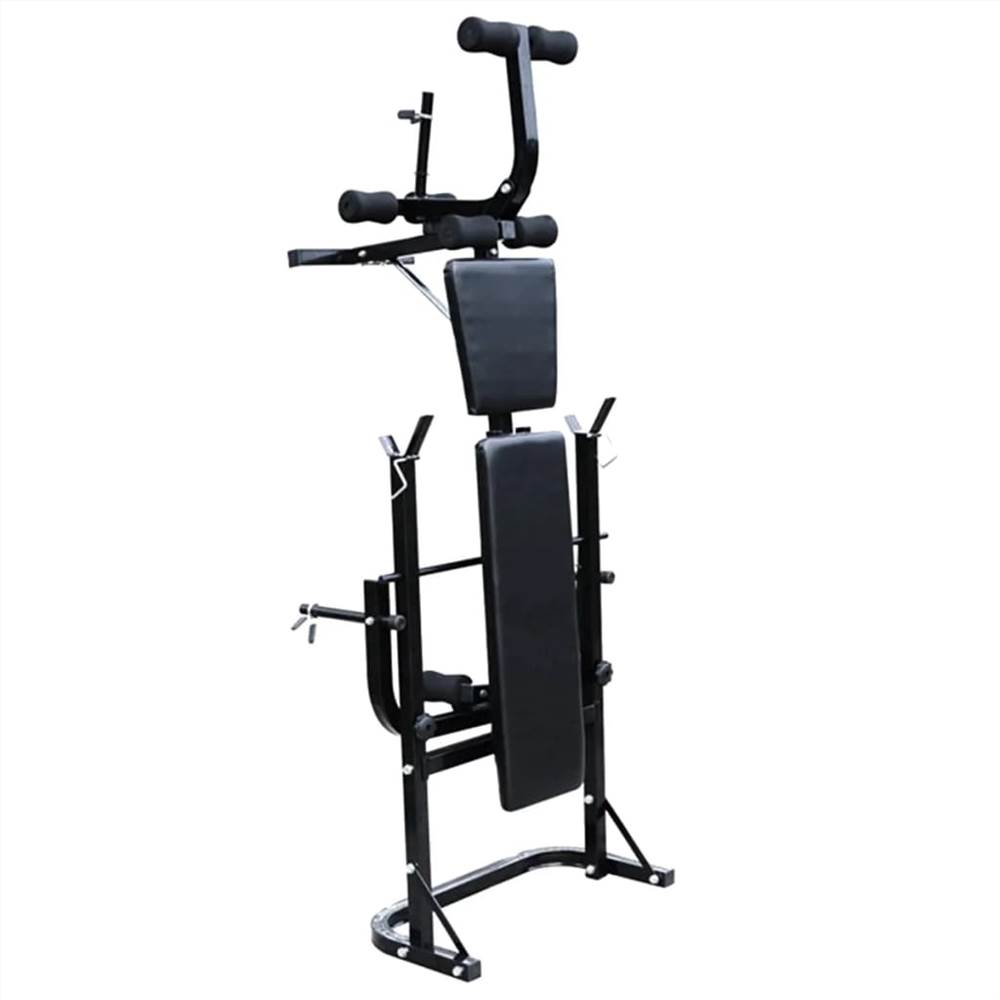 Weight Bench with Weight Rack, Barbell and Dumbbell Set 120 kg