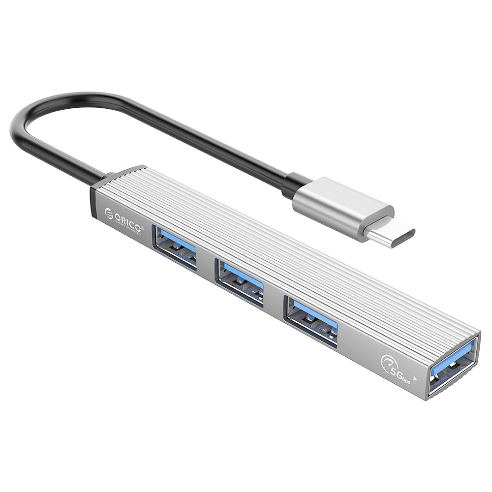 ORICO USB HUB Divisor USB 4 de 3.0 puertos con puerto de alimentación Micro USB Adaptador OTG de alta velocidad múltiple