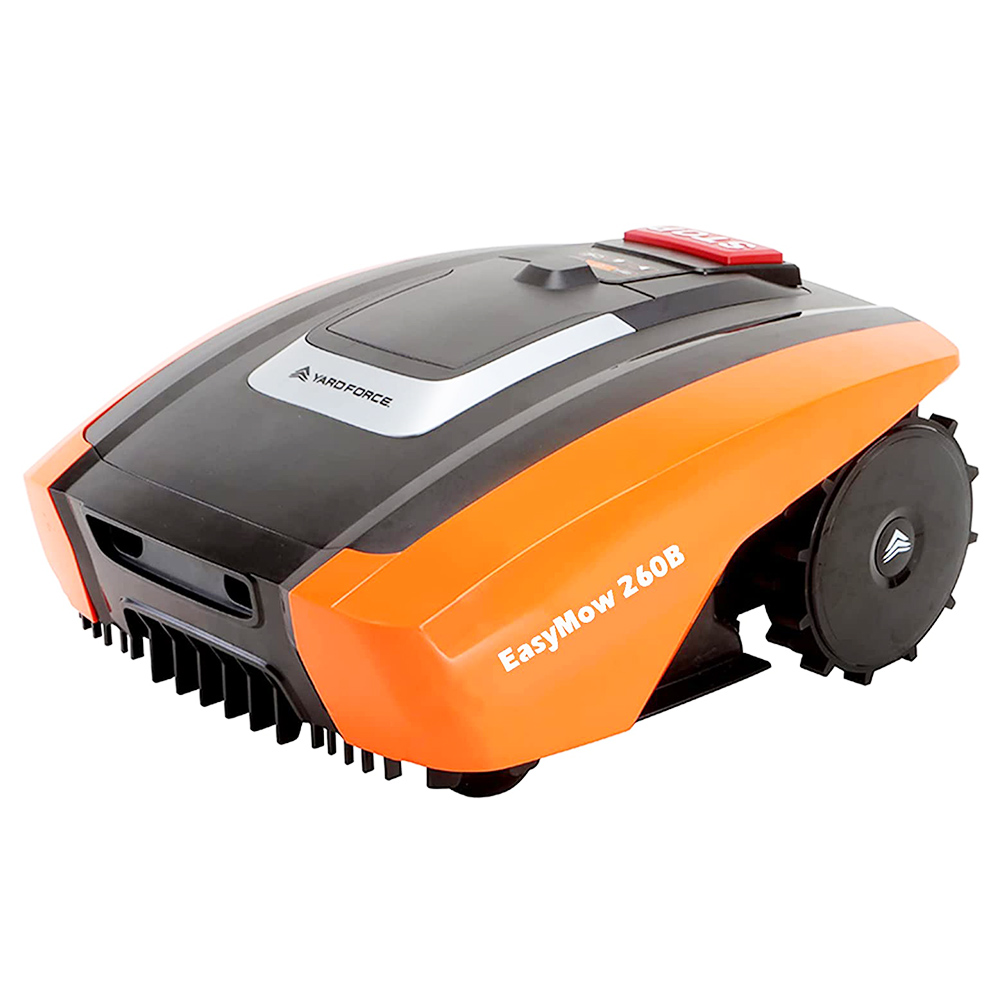 Cortador de grama robótico Yard Force EasyMow 260B Inclinação para gramados de até 260m² com conexão Bluetooth do aplicativo - laranja