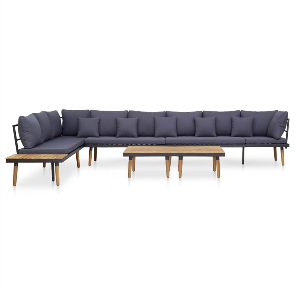 

8-Seater Garden Lounge Set with Cushions Solid Acacia Wood