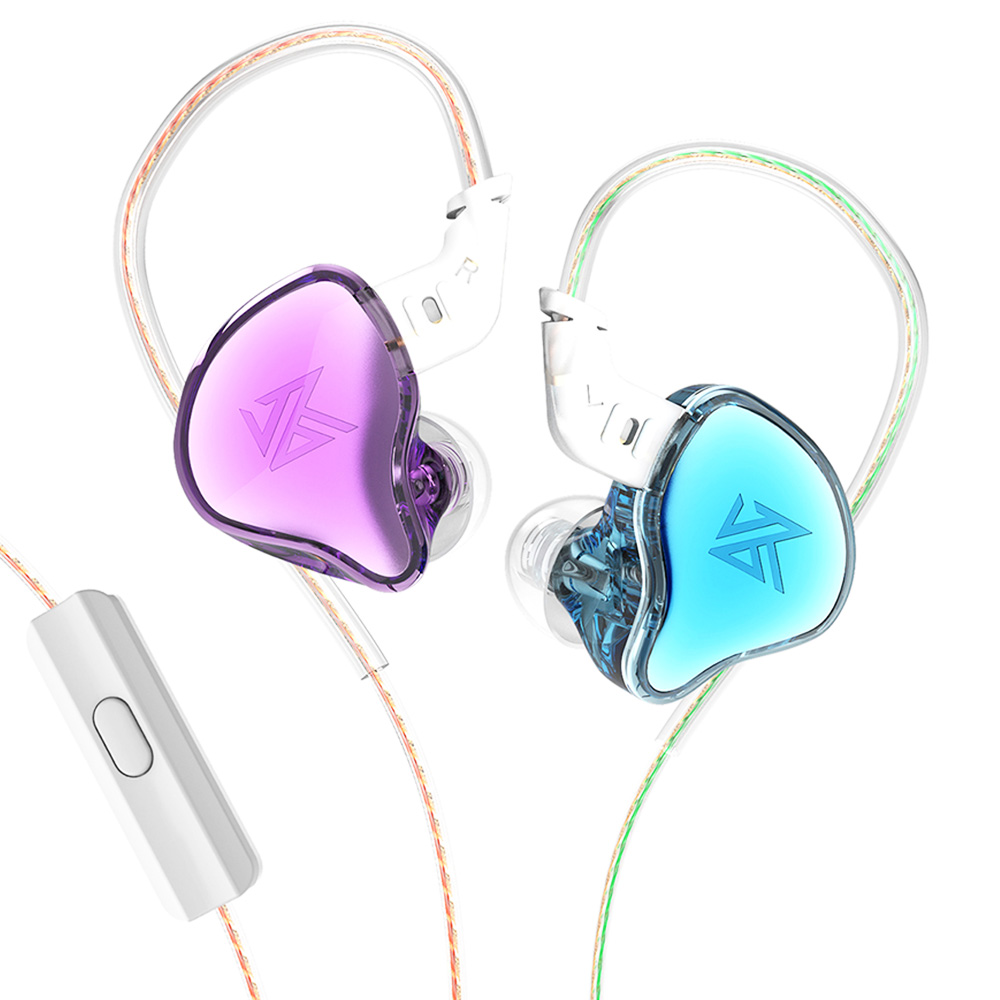 KZ EDC Wired Earphones HiFi Noise Cancelling Sports Music Gaming Earbuds with Mic- Colorful