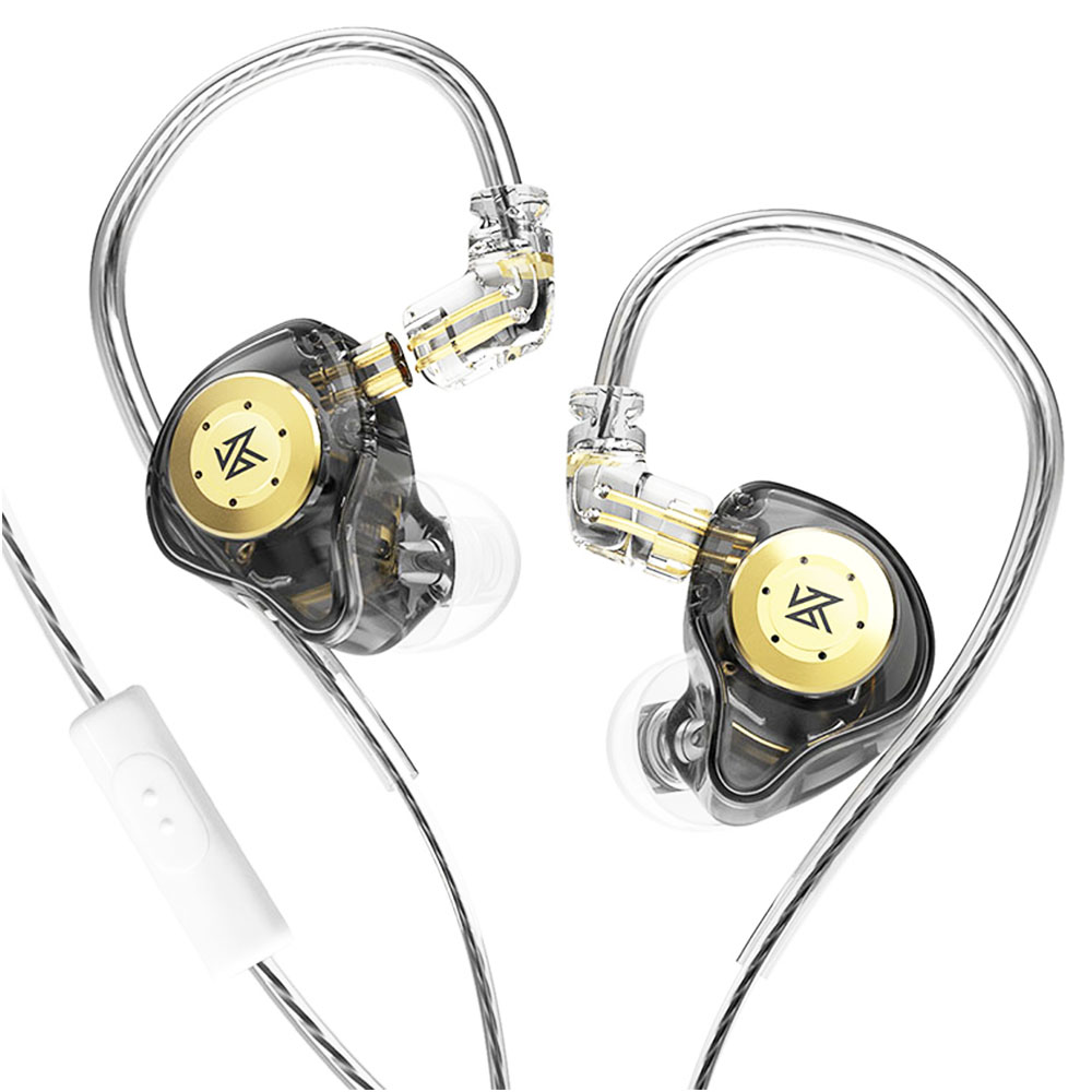 KZ EDX Pro In Ear Wired Auricolari HiFi Bass Monitor Cuffie con cancellazione del rumore con microfono-Nero